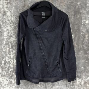 Champion Size M Duo Dry Gray Cross Zip Long Sleeve Thumbhole Jacket